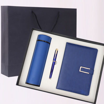 Customized Business Gift Set Stainless Steel Vacuum Cup Pen Magnetic PU Leather Notebook