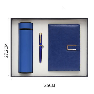 Customized Business Gift Set Stainless Steel Vacuum Cup Pen Magnetic PU Leather Notebook